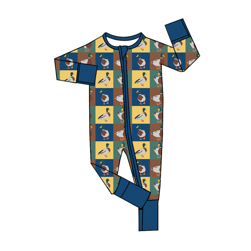 7.19 custom each style moq 5eta 4-6week Sibling Sister ducks blue baby boys sets and rompers match family design
