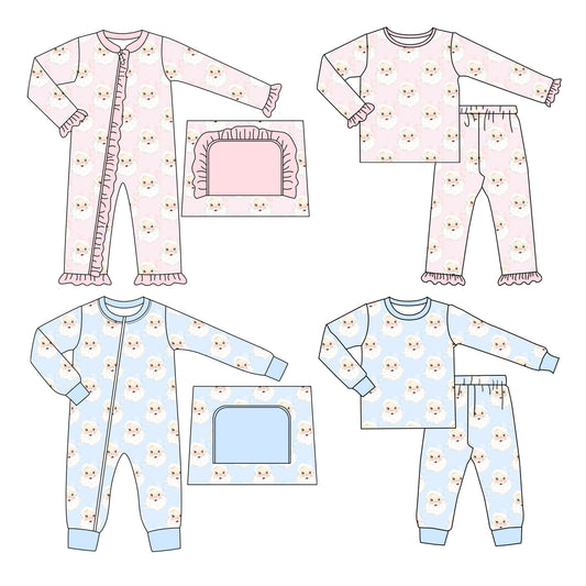 25.6.27 custom each style moq 5eta 4-6week Sibling Sisters Christmas baby girl long sleeve pants sets 1 and sets 2 and romper 1 and romper 2 match family design