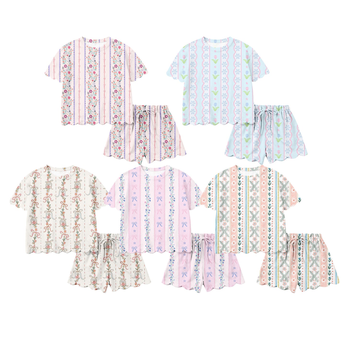 26.1.15 custom each style moq 5 eta 6-8week Sibling Sisters floral baby girl clothes short sleeve shorts sets 5 match family design