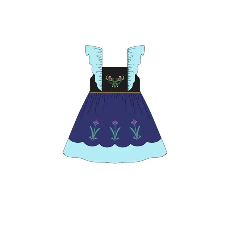 baby girl clothes flower navy blue toddler girl summer dress
