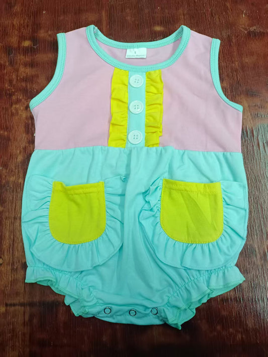 Custom moq 3 eta 6-7weeks baby girl clothes sleeveless romper