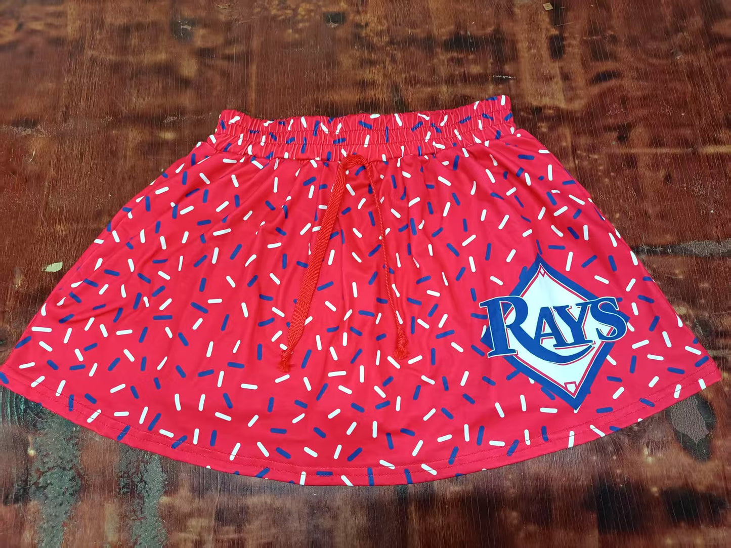 Custom moq 3 eta 6-7weeks team red kids clothes girls skirt-25.5.12