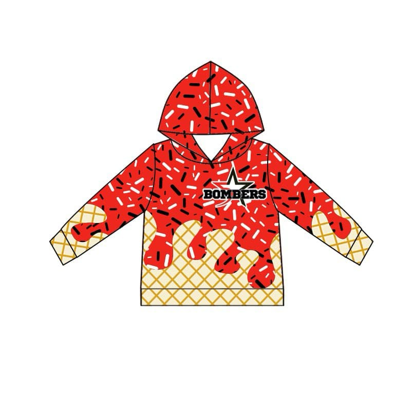 Custom moq 5 Custom moq 5 baby Boys hoodie Custom moq 5 baby girls skirts swim shorts Black, white and red beach ice cream top