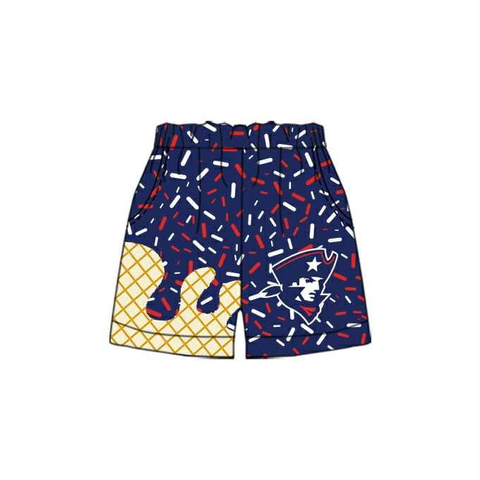 Custom moq 5 mix size milk silk eta 6-8weeks summer teams brick red baby girls clothes teamnavy and red drip ice gream style