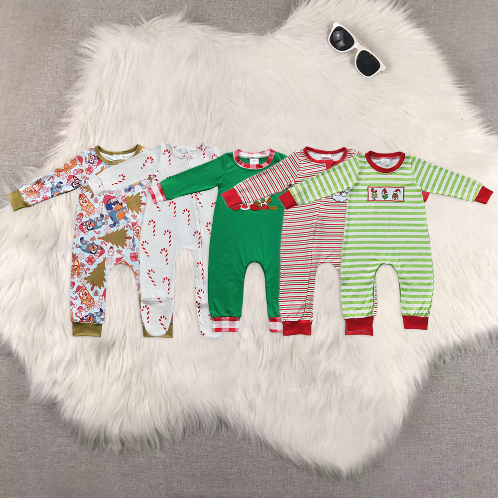 RTS NO MOQ Baby boy clothes Christmas long Sleeve Romper Mixed Sizes
