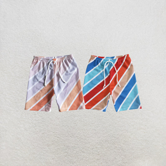 RTS NO MOQ（In Stock)Baby boys colorful stripe swimsuits trunks