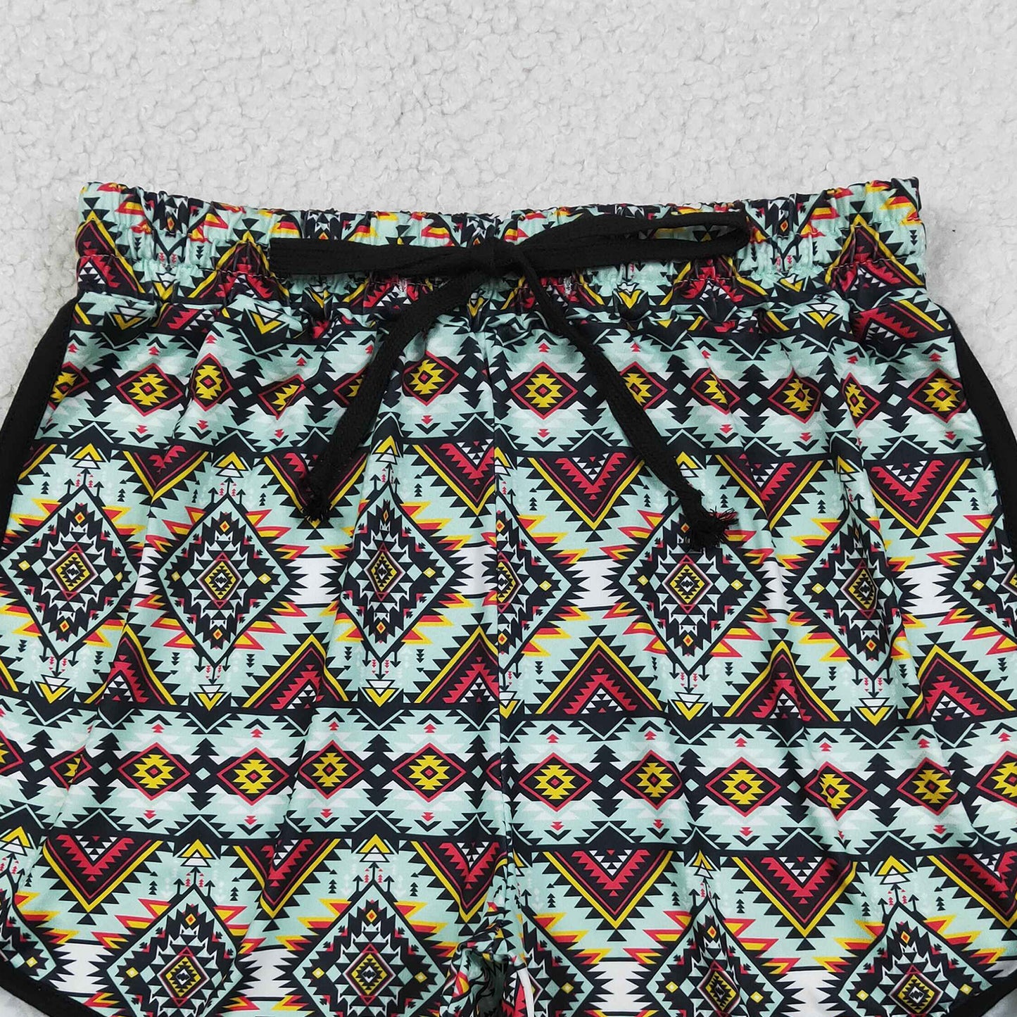 RTS NO MOQ milk silk SS0452 Adult Women High Waist Western Aztec Summer Shorts