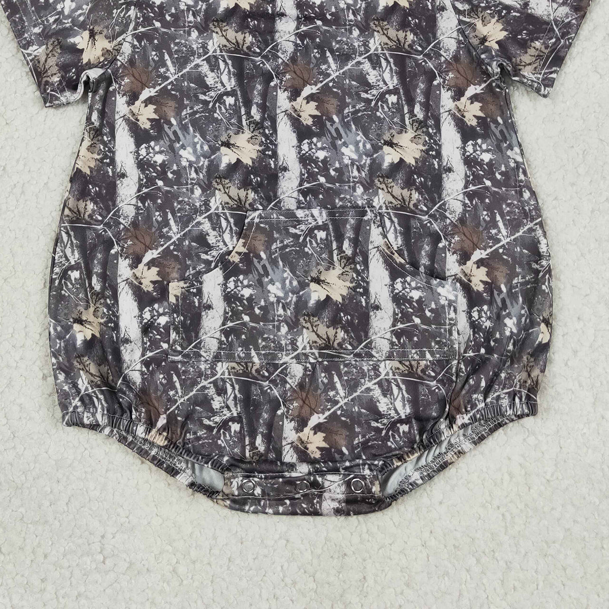 RTS NO MOQ SR4059 Baby Boys Leaves Camo Rompers Short Sleeve with Pockets for Infants