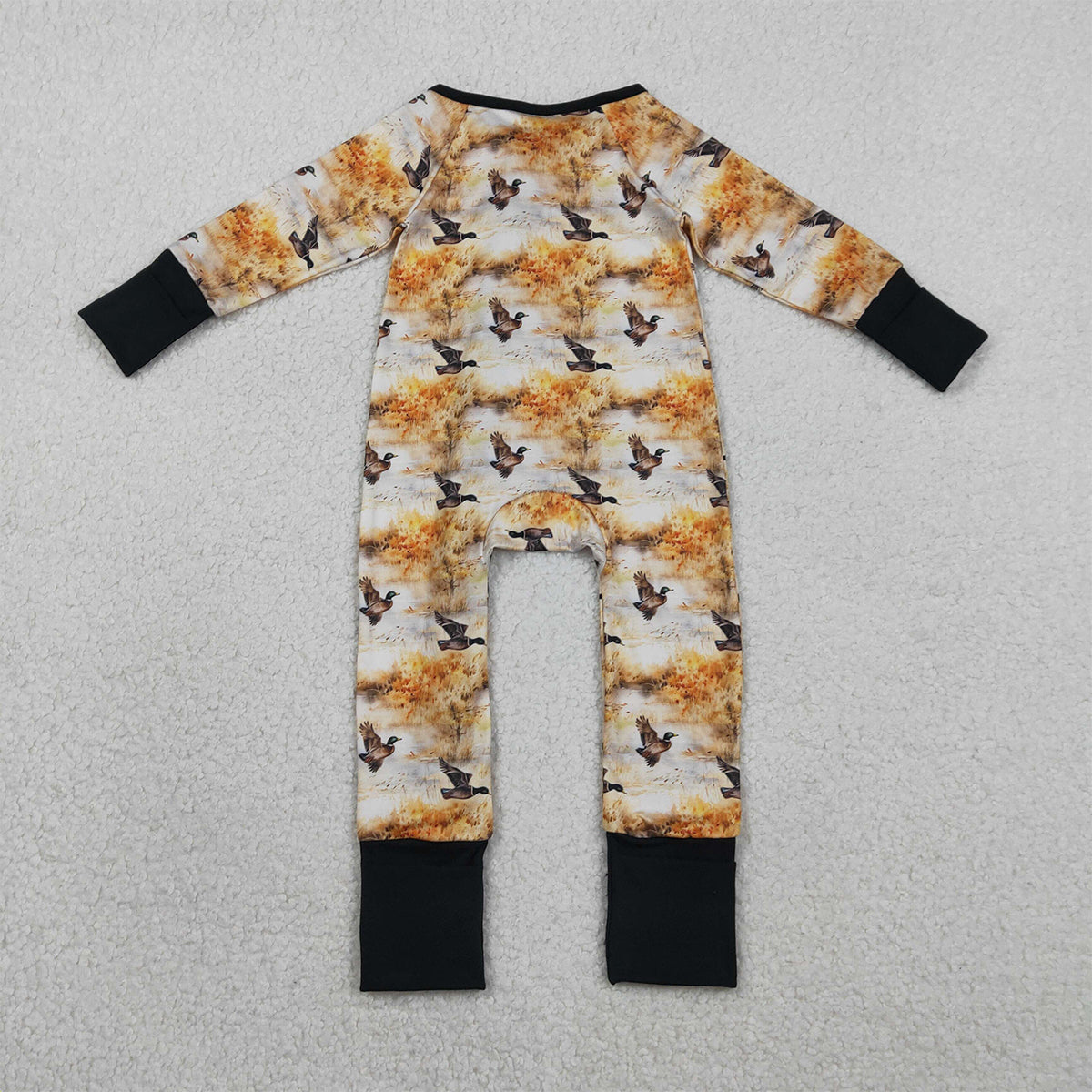 RTS NO MOQ LR2986 Baby Boys Convertible Rompers Ducks Hunting Two-Way Zipper Jumpsuits for Infants