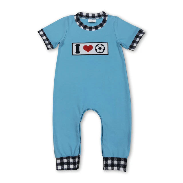 RTS NO MOQ Sibling Baby Boys Team Footie Rompers