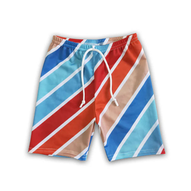 RTS NO MOQ（In Stock)Baby boys colorful stripe swimsuits trunks