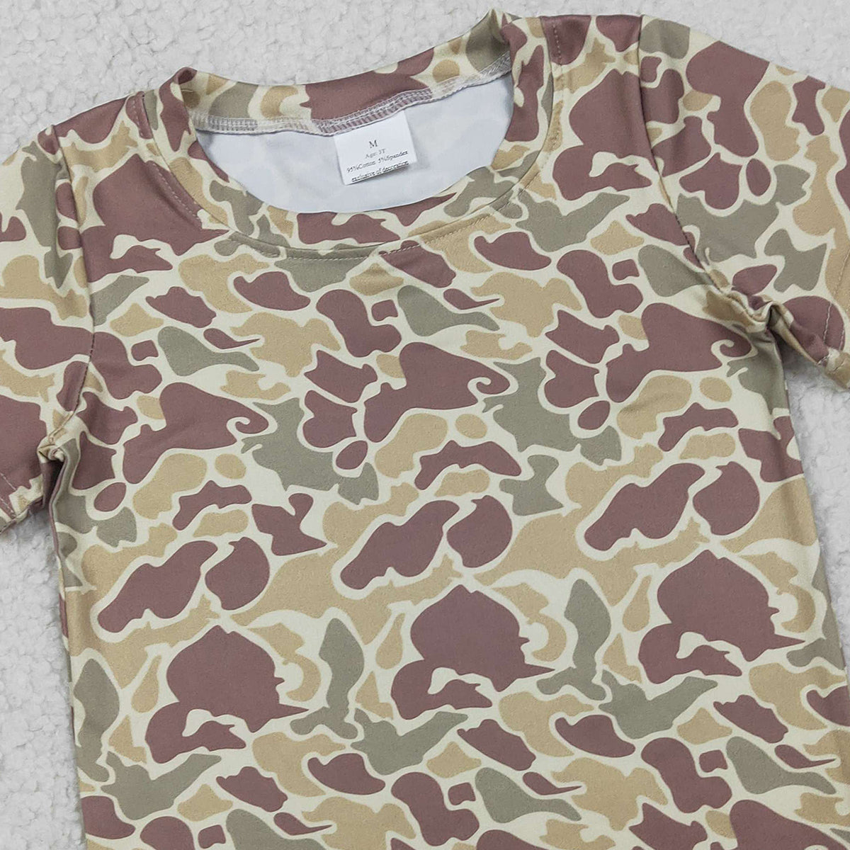 RTS NO MOQ BT1713 Baby Boys Short Sleeve Southern Khaki Camouflage T-shirt Toddler Boys Casual Cotton Top