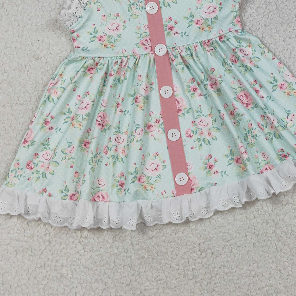 RTS NO MOQ GSSO3036 Baby Girls Colorful Flowers Button Tunic And Ruffle Shorts Outfit Set Cute Baby Girl Clothing Set
