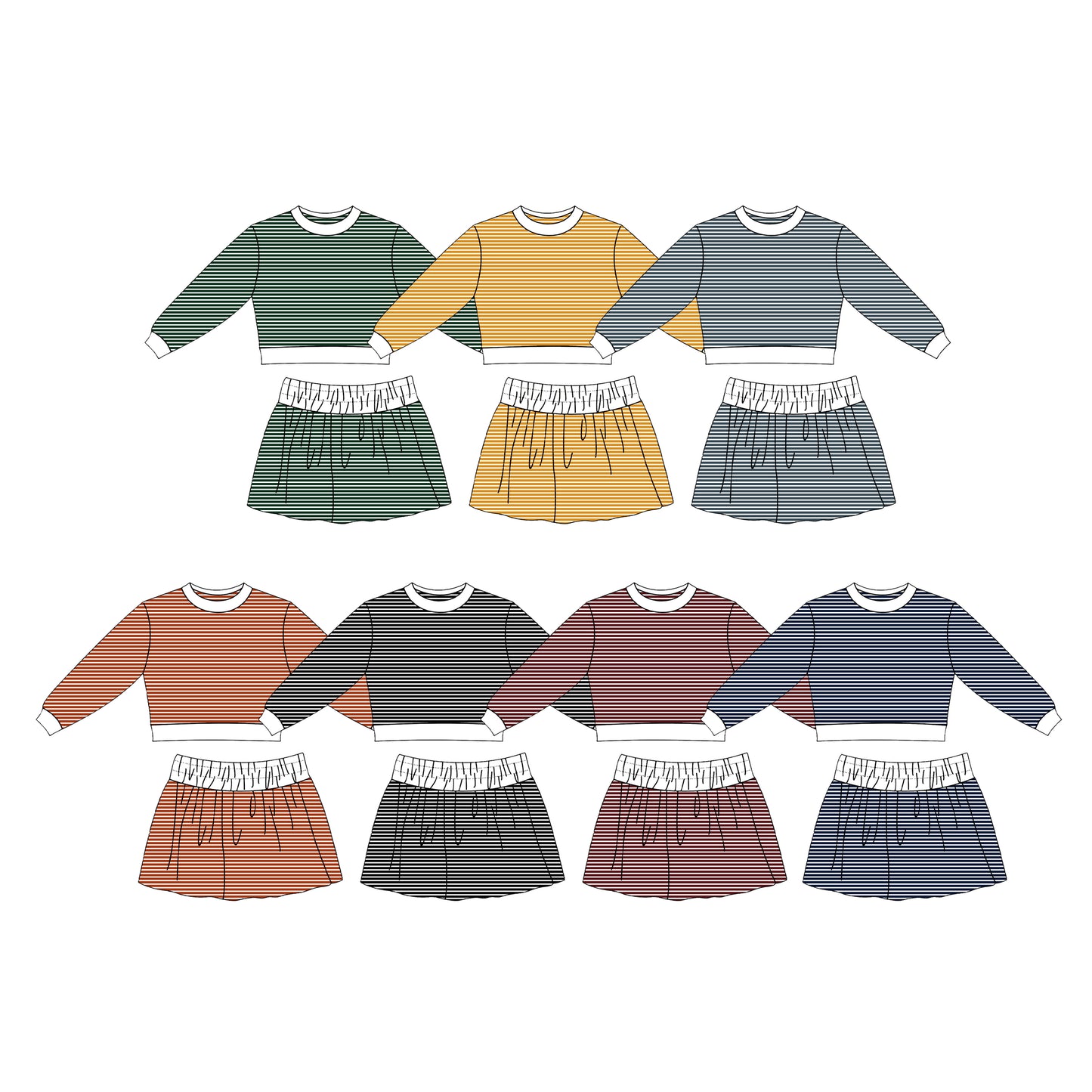 (Preorder new) No moq Yoga Baby Girls Stripe Long Sleeve Yoga Active Shirts Top