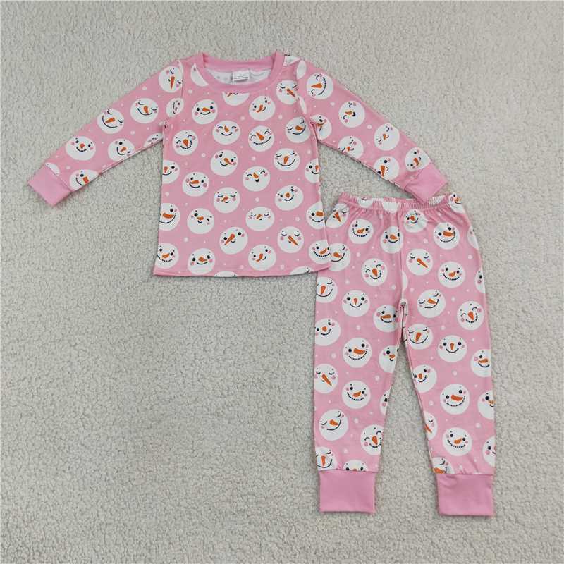 Baby Girls Pink Snowmen Collection - Top Pants Set & Zipper Romper