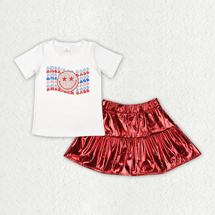 RTS NO MOQ Girls Boys babe short sleeve Clothes skirts Sets
