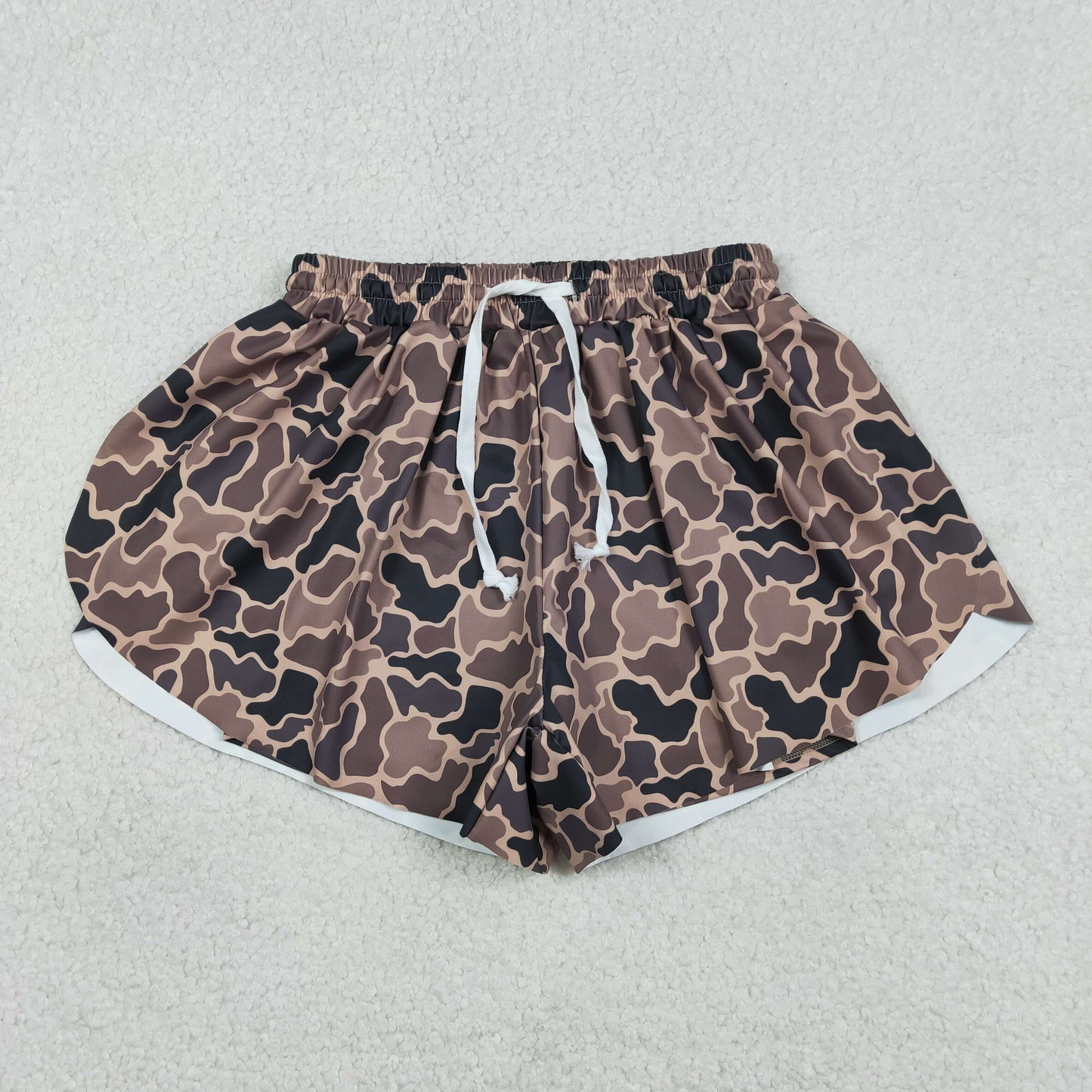 RTS NO MOQ Sibling baby girl clothes and Adult clothes yoga camouflage kids shorts and adult shorts
