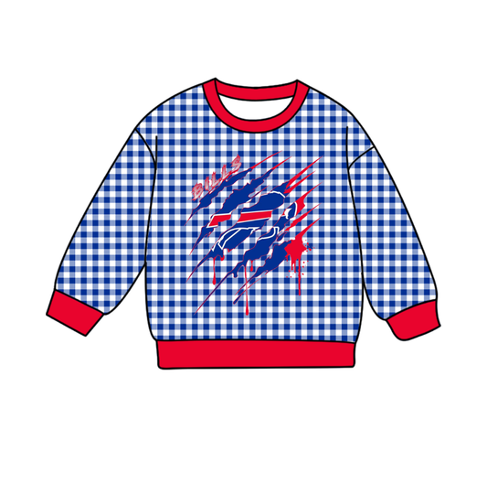 Custom moq 8 mix size milk silk summer team baby boys clothes blue plaid long sleeve top-25.9.23