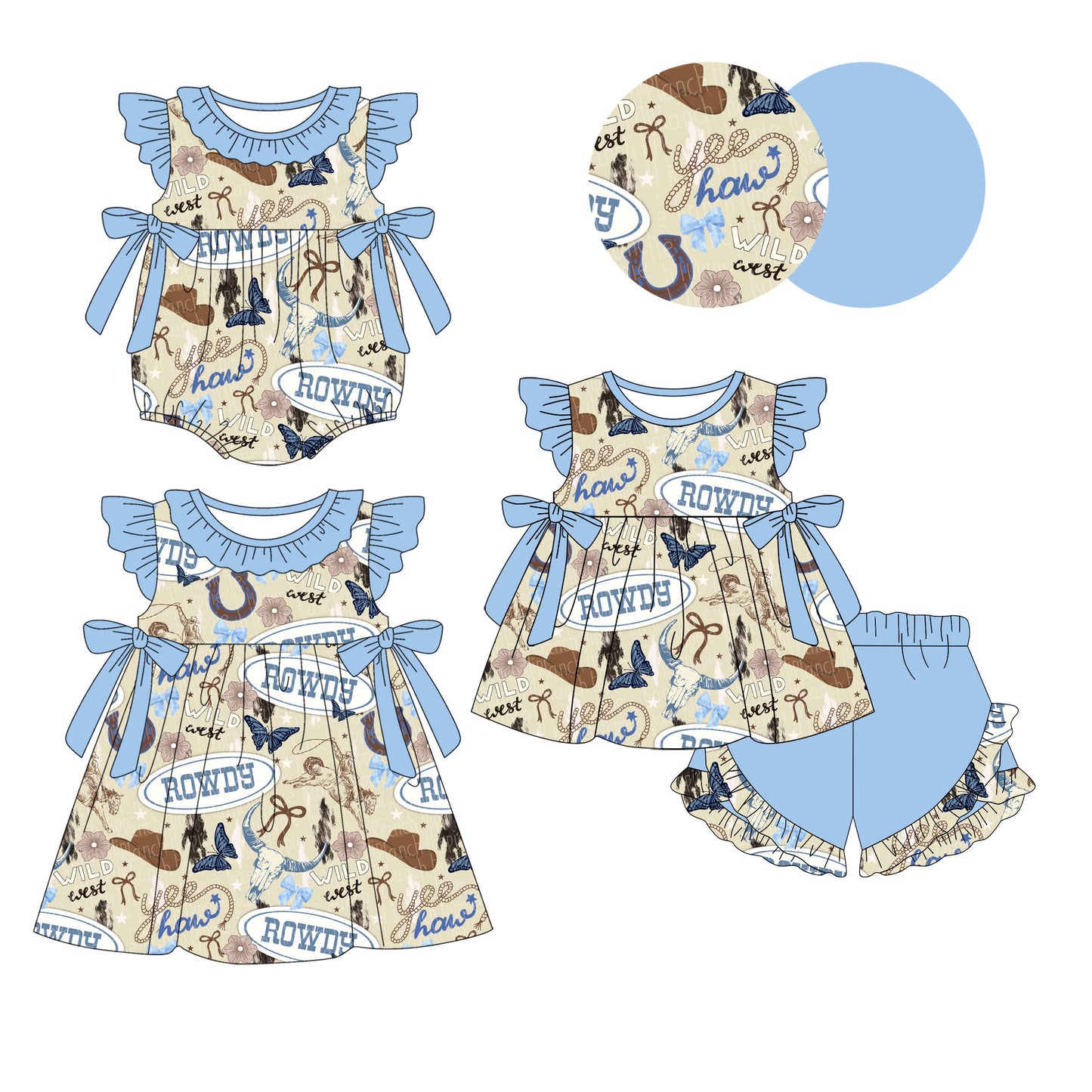 2.10 custom each style moq 5eta 4-6week Sibling Sisters baby girl short sleeve shorts sets and dress and rompers match family design