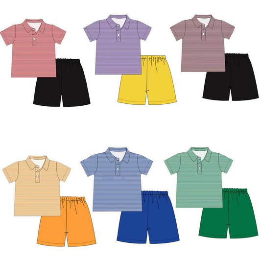 Custom moq 5 mix size milk silk eta 6-8weeks summer teams baby boys clothes team short sleeve shorts sets 6-25.7.26