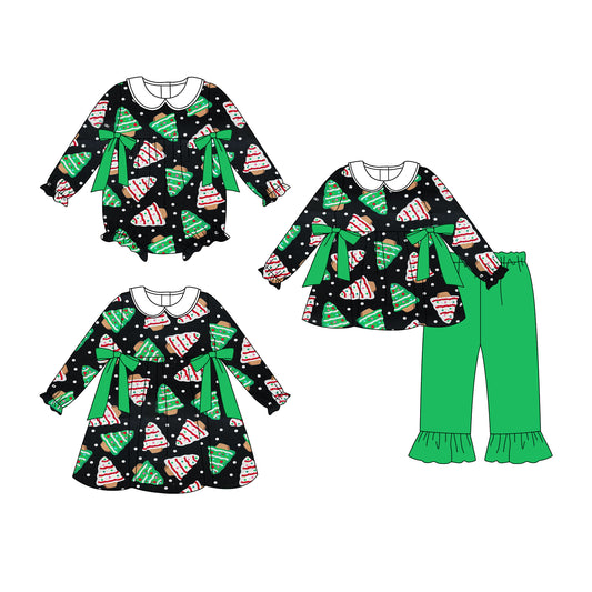 25.7.31 custom each style moq 5eta 4-6week Sibling Sisters Christmas baby girl long sleeve pants sets and dress and rompers match family design