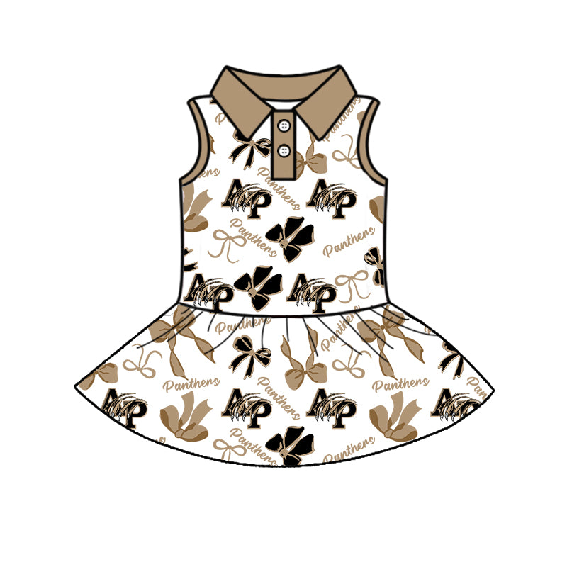 Custom moq 5 mix sizes summer teams baby girls clothes team khaki short sleeve skirts shorts sets 1 and skirts sets 2 and dress 1 and dress 2 and dress 3 and dress 4-25.6.11