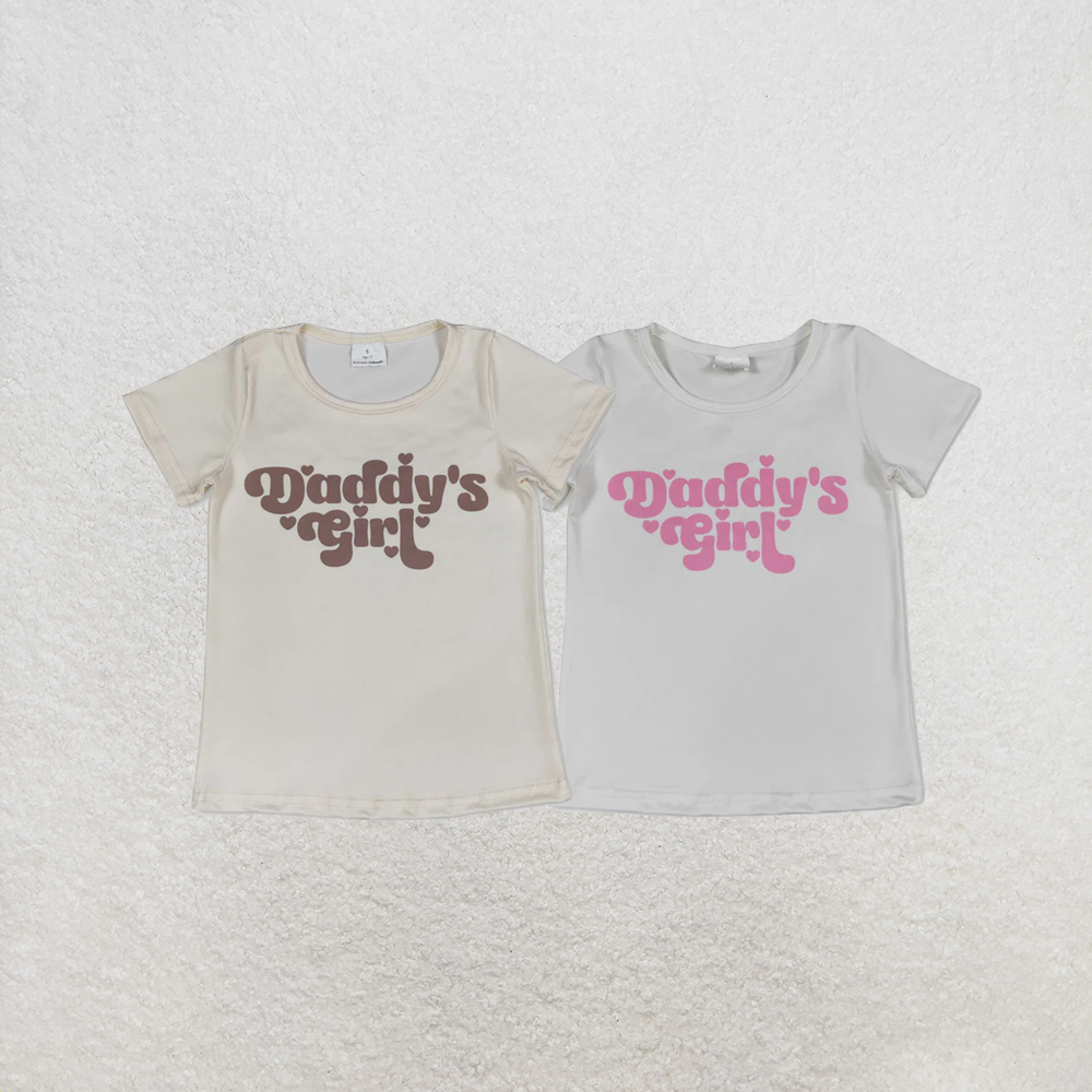 RTS NO MOQ Sibling Baby Girls Short Sleeve Daddy's Girl Hearts T-shirts Top