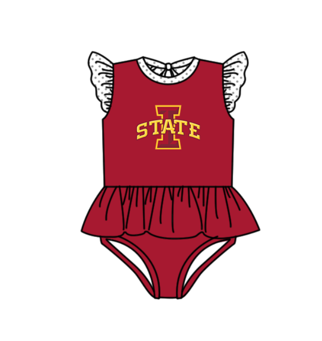 Custom moq 5 mix size milk silk summer teams baby girl boys clothes Red Two-Piece Swimsuit Set One Piece Swimsuits boy swim trunks