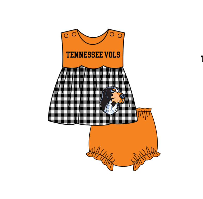 Custom moq 5 mix size milk silk summer teams baby girl boys clothes Orange Black and white checkered short sleeve shorts sets 3 and dress and rompers 2 series