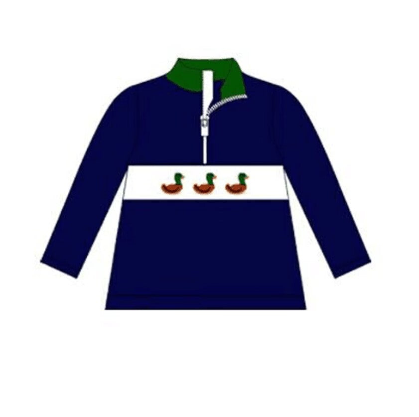 5.20custom each style moq 5eta 4-5week Sibling Sister duck print blue and green long sleeve match family design