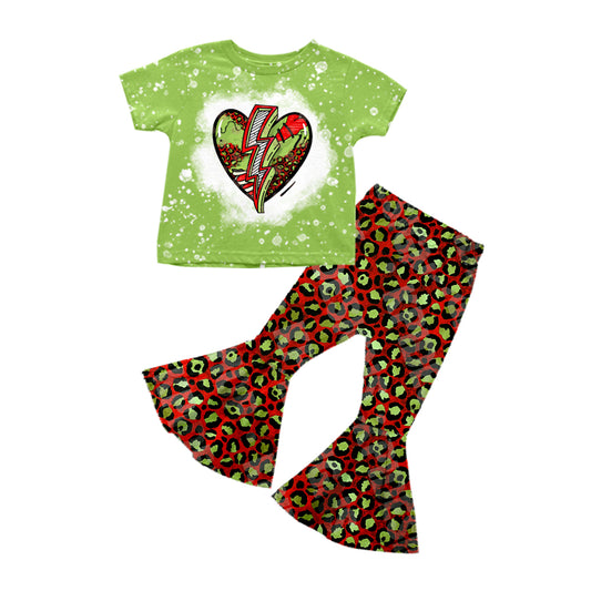 5.22custom each style moq 5eta 4-5week Sibling Sister cracked love print black and green girls and boys set design