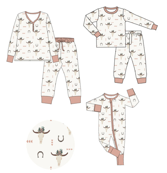25.9.17 custom each style moq 8 eta 6-8week Sibling Sister cow head baby long sleeve pants sets and romper and adult set match design