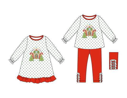 25.7.21 custom each style moq 5eta 4-6week Sibling Sisters Christmas baby girl long sleeve pants sets and dress match family design
