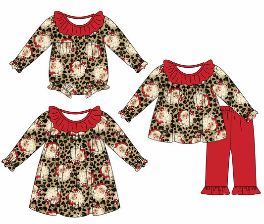 25.5.17 custom each style moq 5eta 4-6week Sibling Sisters Christmas baby girl long sleeve pants sets and dress and rompers match family design
