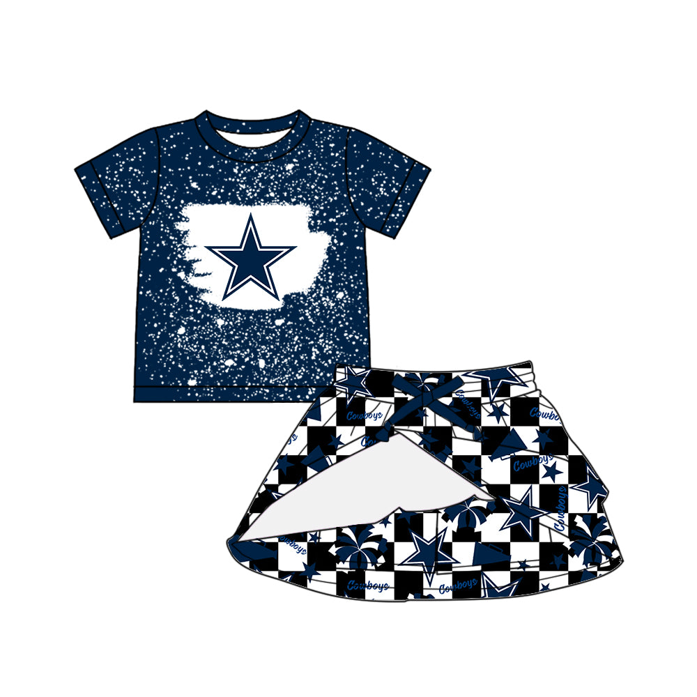 Custom moq 5 mix size milk silk summer teams baby girls clothes team blue sleeveless shorts sets and skirts sets and dress and jumpsuit-25.7.16