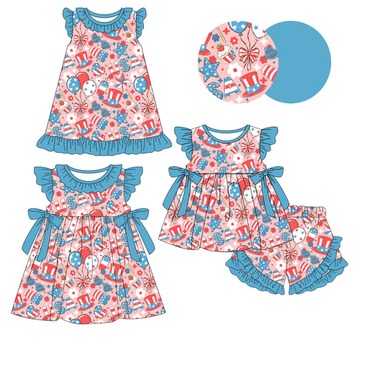 25.12.16 custom each style moq 5 eta 6-8week Sibling Sister baby short sleeve shorts sets and romper and dress match design