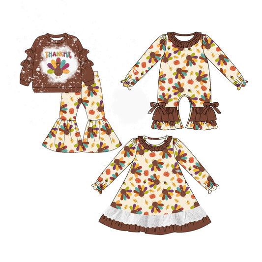 25.6.19 custom each style moq 5eta 4-6week Sibling Sisters turkey baby girl long sleeve pants sets and dress and rompers match family design