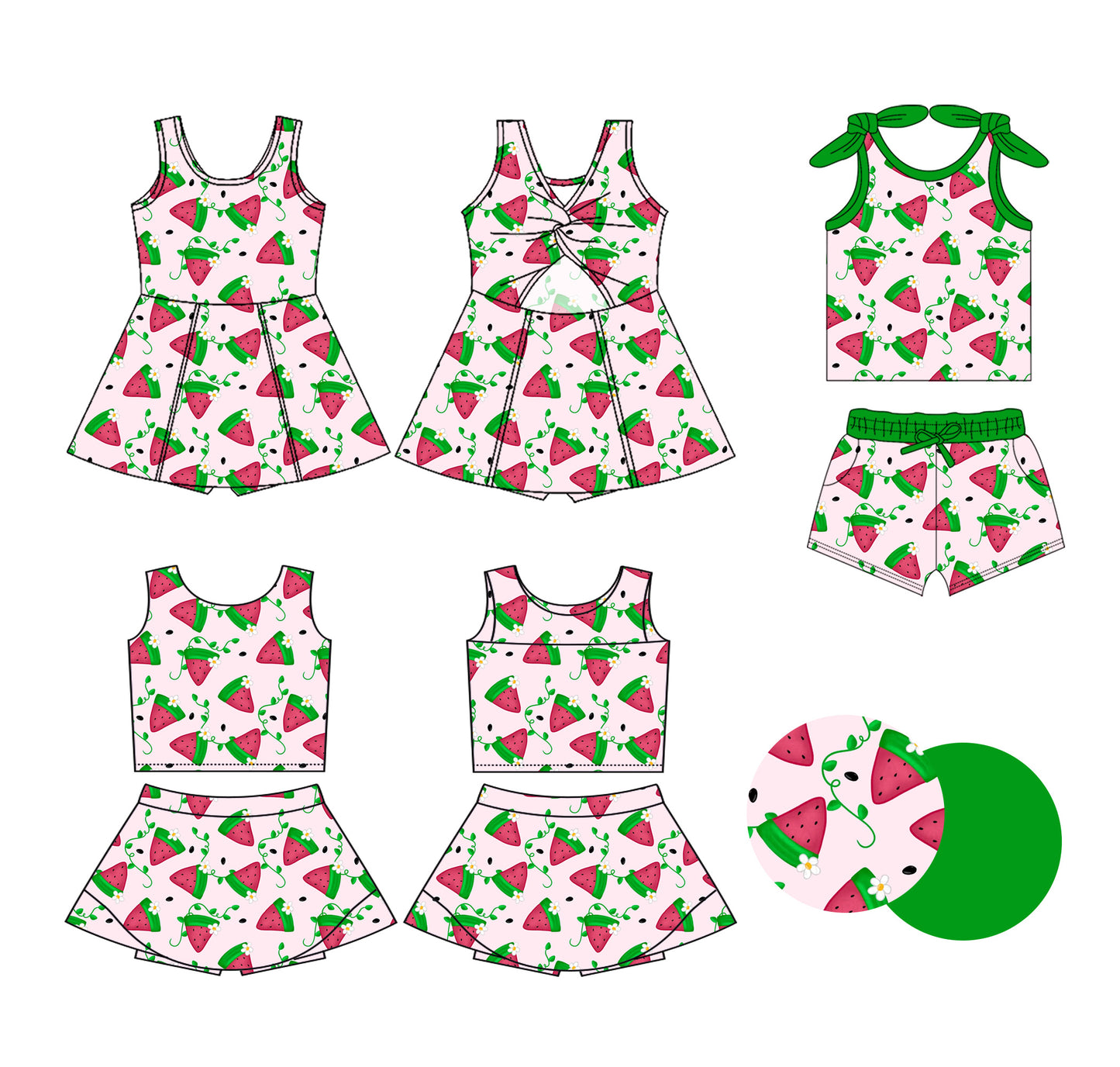 Custom moq 5 mix size Sibling Baby Girls Sleeveless Top And Shorts Set Sleeveless Top And Skirt Sets Dress Yoga Outfit