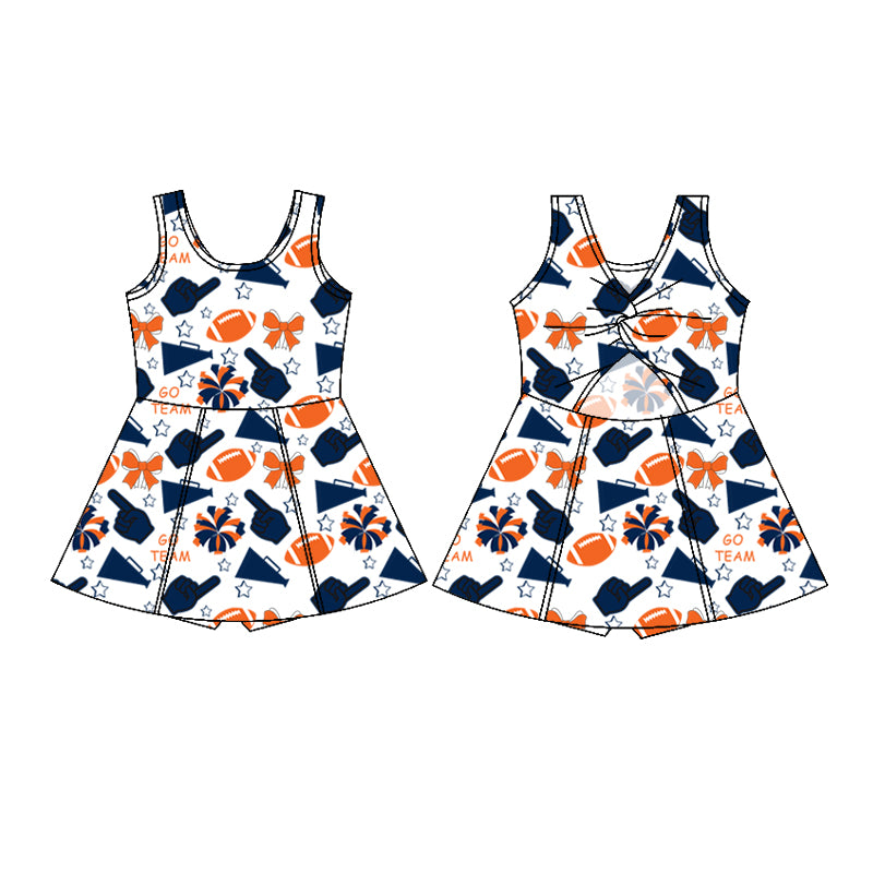 Custom moq 5 each style summer teams baby girls clothes team hooded long sleeve tops and short sleeve top and dress and shorts-25.6.12