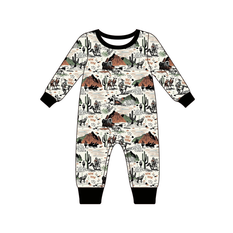 5.21custom each style moq 5eta 4-5week Sibling Sister Desert Mountain Print Khaki Black girls outfits and baby romper match family design