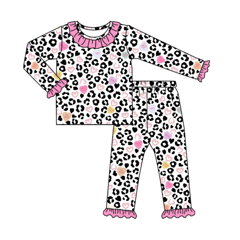 10.1 custom each style moq 5eta 4-6week Sibling Sister leopard pink baby boys sets and rompers match family design
