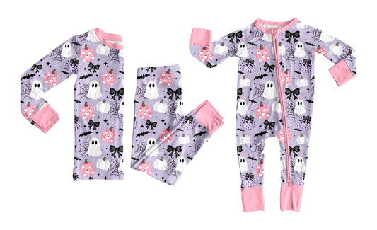 25.8.4 custom each style moq 5eta 4-6week Sibling Sister ghost bow baby girl long sleeve pants sets and rompers match family design