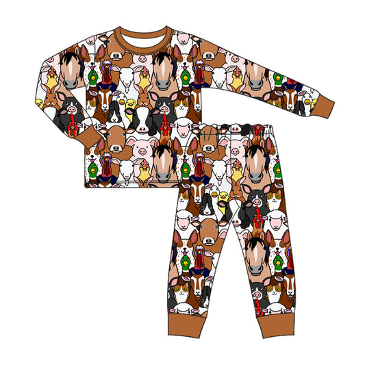 8.22 custom each style moq 5eta 4-6week Sibling Sister animal baby boys sets and rompers match family design