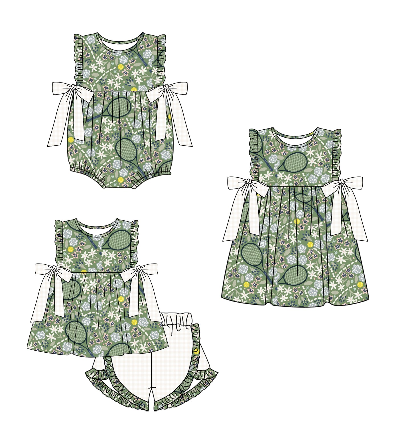 12.6 custom each style moq 5eta 4-6week Sibling Sister baseball baby girl short sleeve shorts sets and dress and rompers match family design