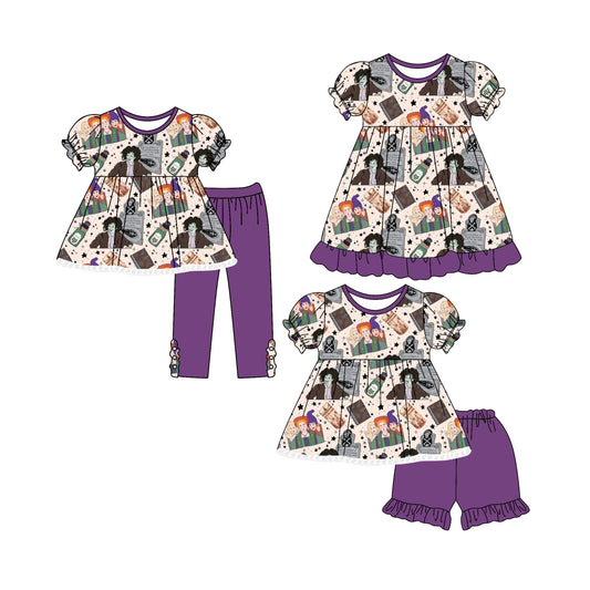 4.25 custom each style moq 5eta 4-6week Sibling Sisters baby girl short sleeve shorts sets and pants sets and dress match family design