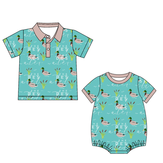 25.5.28 custom each style moq 5eta 4-6week Sibling Sister duck baby boy short sleeve rompers and top match family design