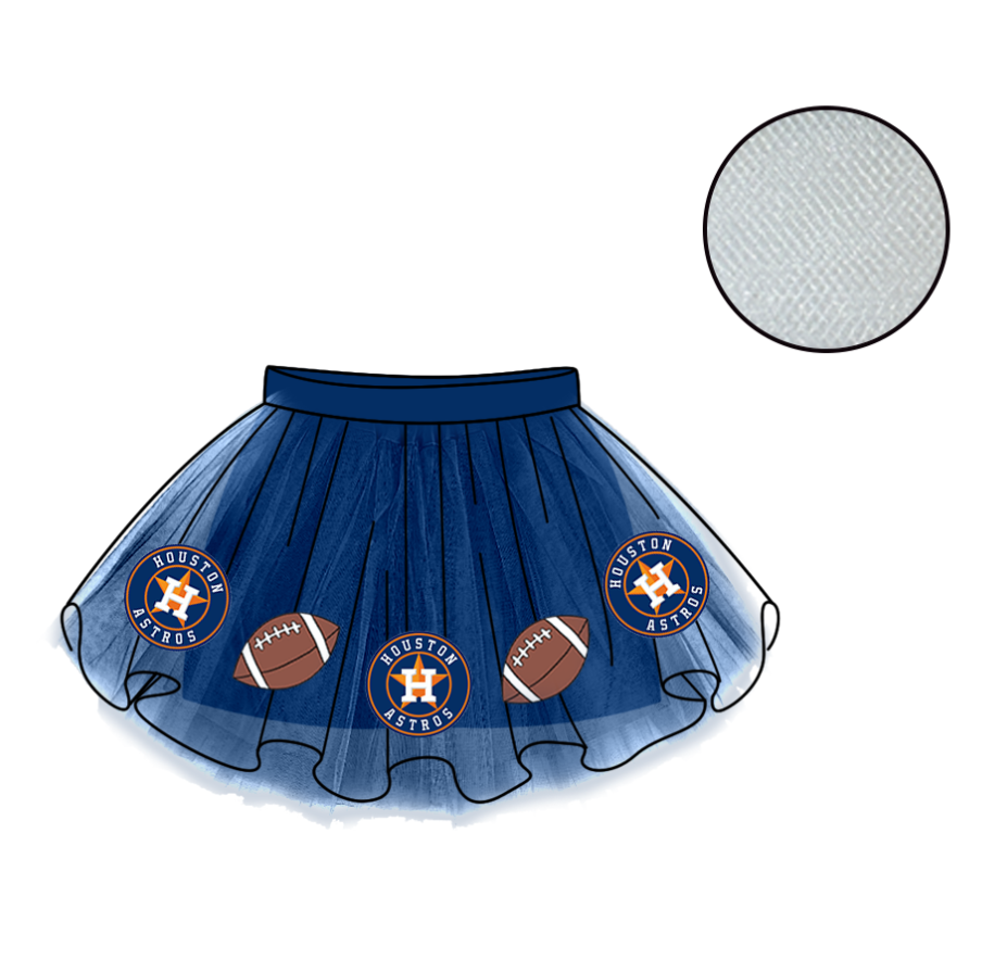 Custom moq 5 mix size milk silk summer teams Baby Girl's Navy Blue Mesh Skirt Summer Outfit Team Clothing