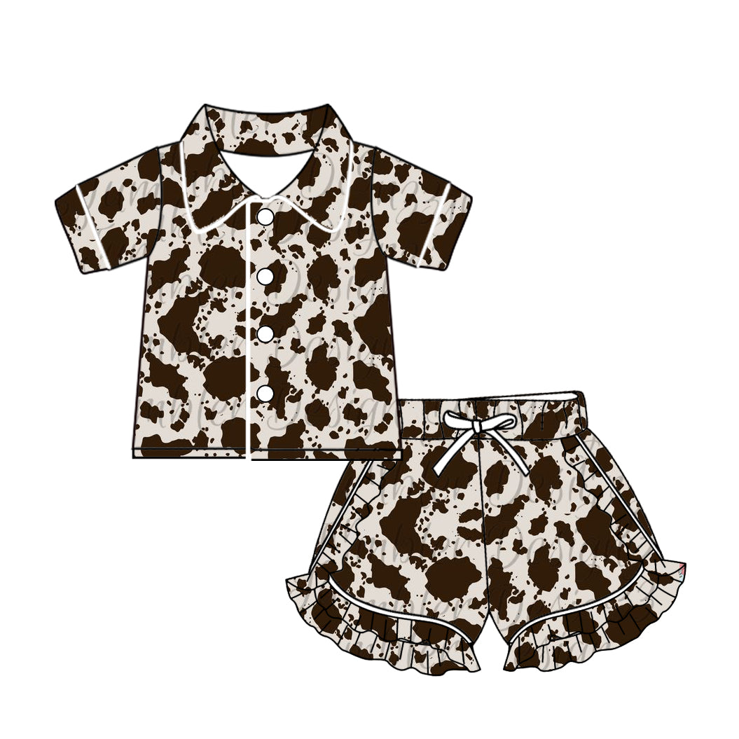 10.22 custom each style moq 5eta 4-6week baby kids clothes ink pattern short sleeve shorts pajamas sets