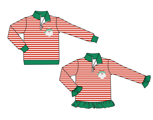 25.6.4 custom each style moq 5eta 4-6week Sibling Sisters Christmas baby girl long sleeve top 1 and top 2 match family design