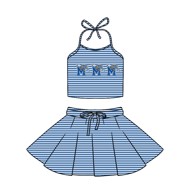 Custom moq 5 mix size milk silk summer teams baby girl boys clothes blue short sleeve skirts set and top and dress and rompers series